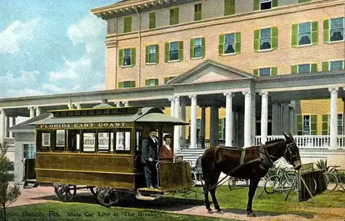 Mule Car Line at the Breakers - Palm Beach by State Library and Archives of Florida omnibus photo
