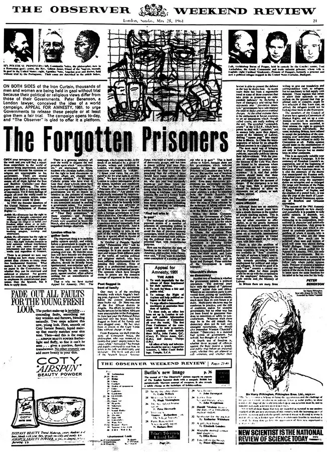 The Forgotten Prisoners - The Observer Newspaper, 28 May 1961