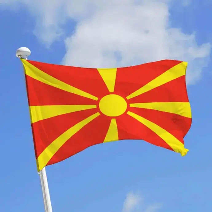 drapeau de la Macédoine, indépendante depuis le 8 septembre 1991
