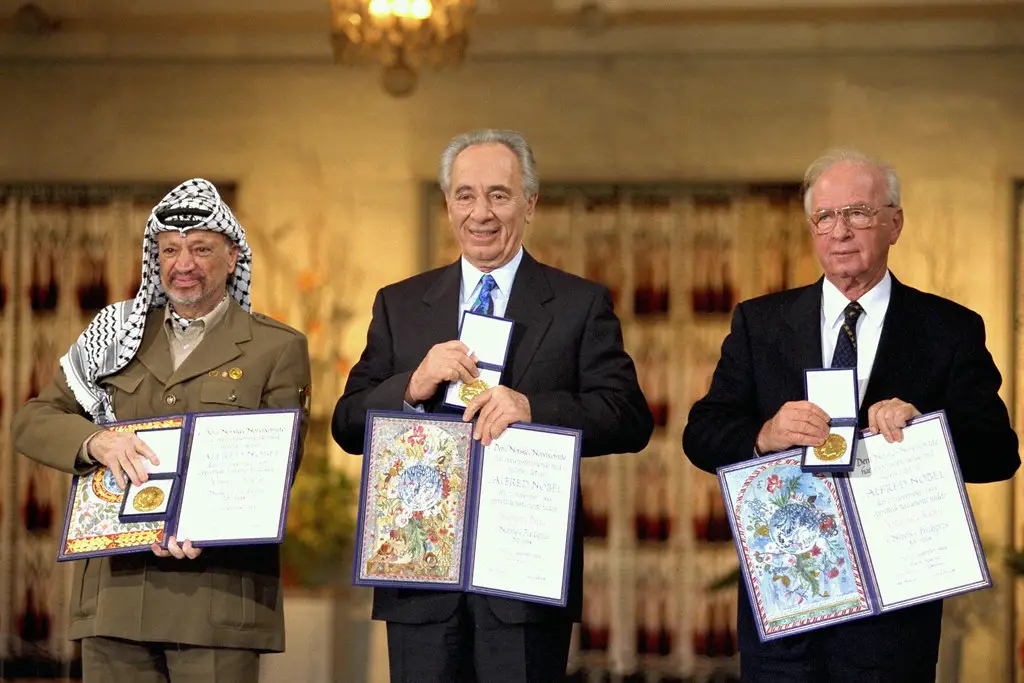 yitzhak rabin yasser arafat photo